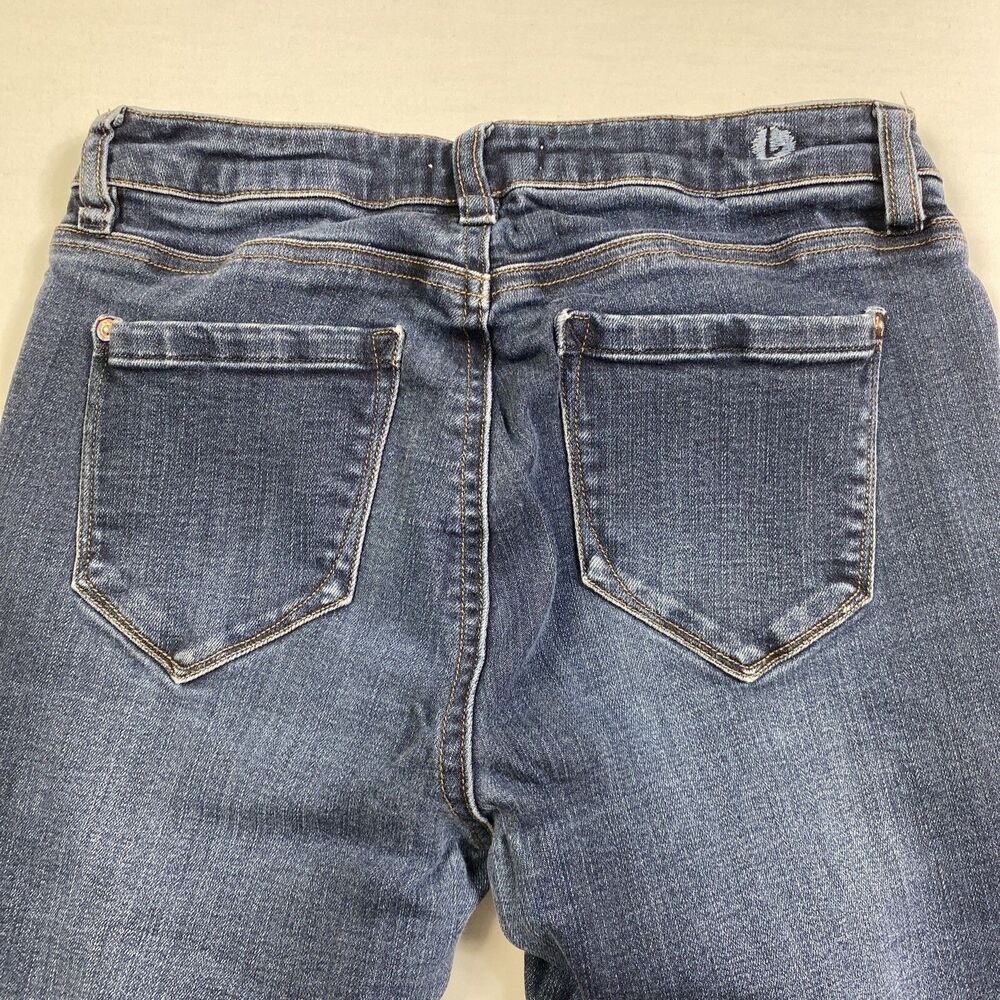 Kensie Womens Size 27/4 Jeans You Look Pretty Skinny Leg Blue Denim Raw Edge Hem